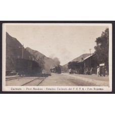 ESTACION DE FERROCARRIL ANTIGUA TARJETA POSTAL TREN CACHEUTA MENDOZA